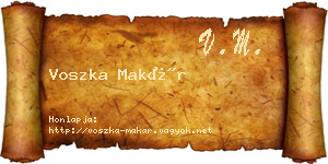 Voszka Makár névjegykártya